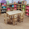 Bàn nội thất lớp học mẫu giáo bằng gỗ với cạnh tròn an toàn